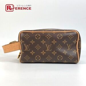 LOUIS VUITTON Monogram Locker Dopp Bag Shoulder Clutch Canvas Brown